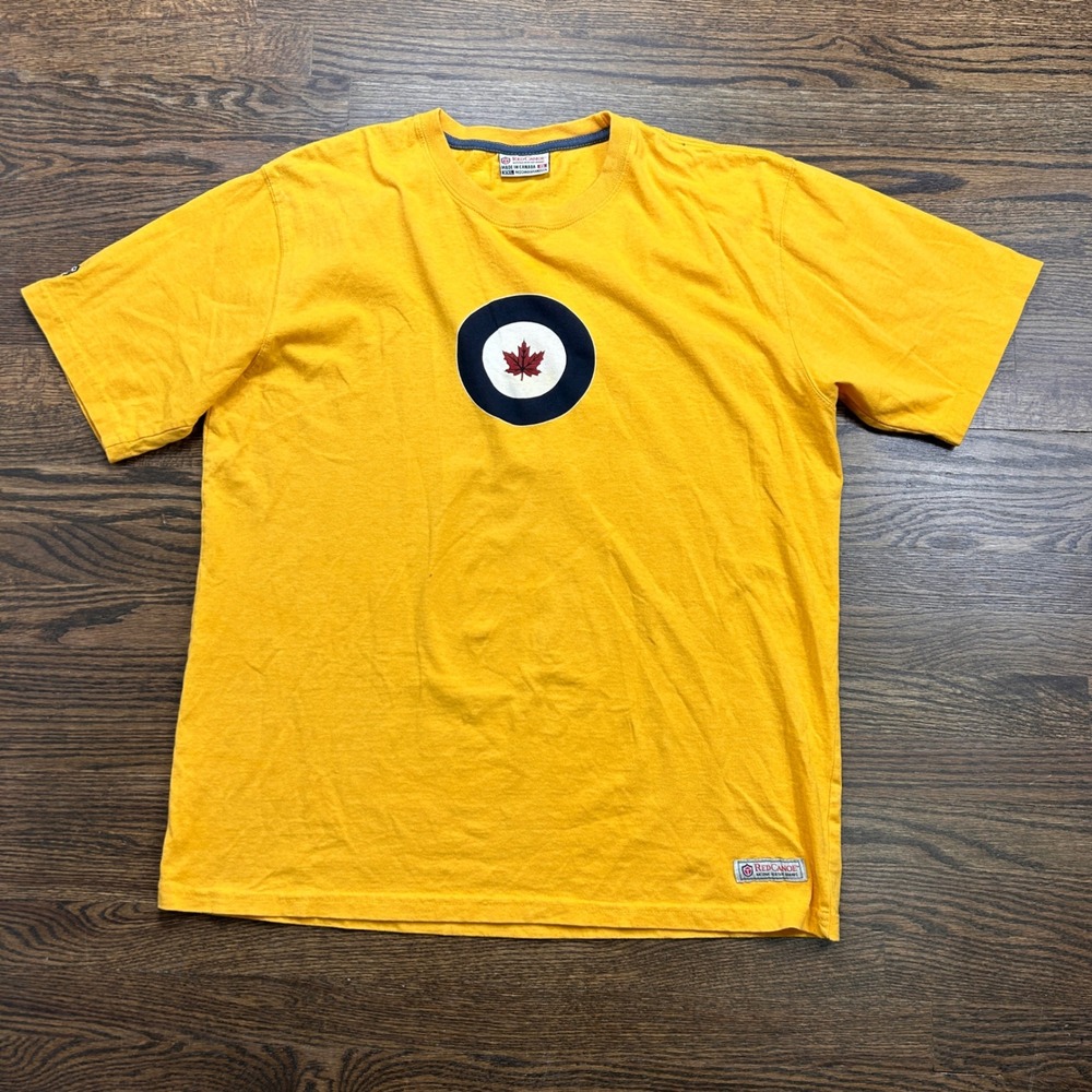 Red Canoe RCAF Roundel T-Shirt Yellow XXL Made in Canada Heritage Graphic Tee